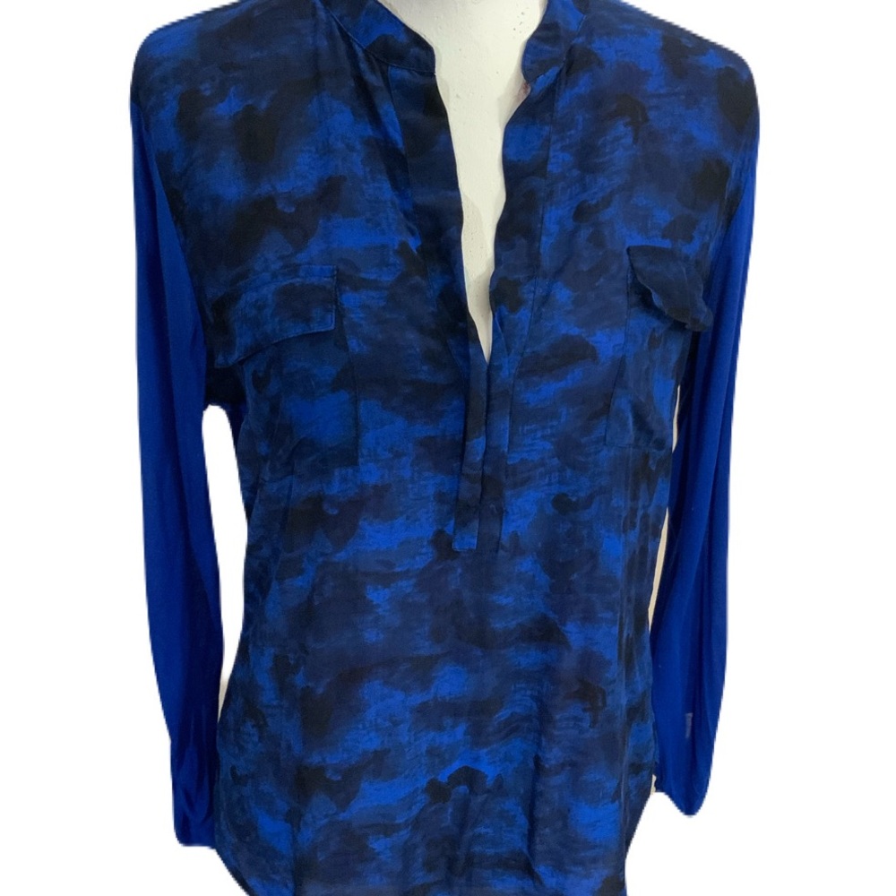 Babaton Blue Patterned Blouse